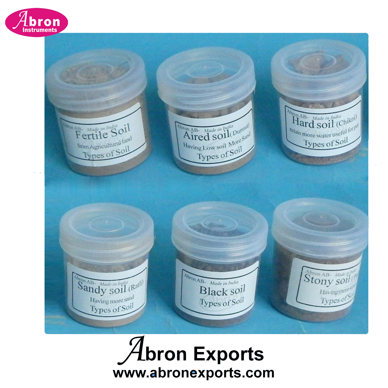 Types of a soil collection set of 20 abron geology